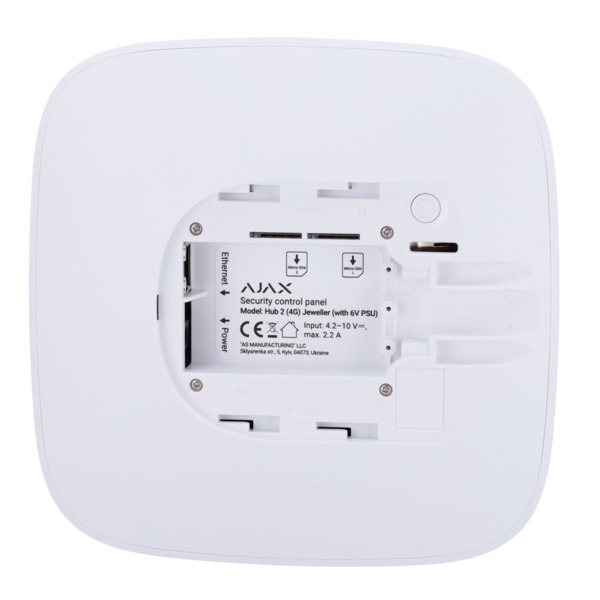 AJAX AJ-HUB2-4G-DC6V-W Central de alarma profesional Grado 2 - Funcionamiento autónomo 6 V DC - Comunicación Ethernet y dual SIM (7)