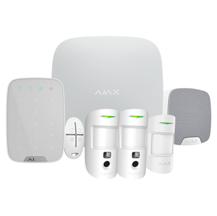Comprar AJAX AJ-HUB2KIT-MP-PHOD-W Kit de alarma profesional - Certificado Grado 2 - Comunicación Ethernet / dual SIM - Inalámbrico 868 MHz Jeweller y Wings - Ajax HUB 2, 2 PIRCAM PhOD, 1 detector PIR - 1 mando, 1 teclado y 1 sirena interior