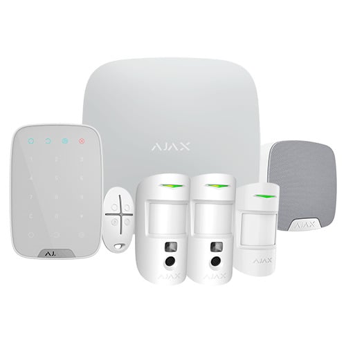 AJAX AJ-HUB2KIT-MP-PRO-W Kit de alarma profesional - Certificado Grado 2 - Comunicación Ethernet y dual SIM GPRS - Inalámbrico 8