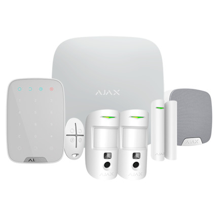 Comprar AJAX AJ-HUB2KIT4G-DP-PHOD-W Kit de alarma profesional - Certificado Grado 2 - Comunicación Ethernet / dual SIM 4G - Inalámbrico 868 MHz Jeweller y Wings - Ajax HUB 2 4G, 2 PIRCAM PhOD, 1 teclado - 1 contacto magnético,1 mando y 1 sirena interior