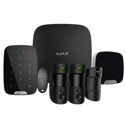 Comprar AJAX AJ-HUB2KIT4G-MP-PHOD-B Kit de alarma profesional - Certificado Grado 2 - Comunicación Ethernet / dual SIM 4G - Inalámbrico 868 MHz Jeweller y Wings - Ajax HUB 2 4G, 2 PIRCAM PhOD, 1 detector PIR - 1 mando, 1 teclado y 1 sirena interior