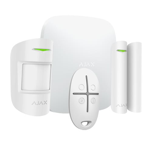 AJAX AJ-HUBKIT-W Kit de alarma profesional - Certificado Grado 2 - Comunicación Ethernet y GPRS - Inalámbrico 868 MHz Jeweller -