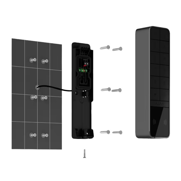 AJAX AJ-KEYPADOUTDOOR-GRA Teclado para exterior IP66/IK08 con lector RFID - Armado/desarmado total o por grupos - Autenticación: (9)