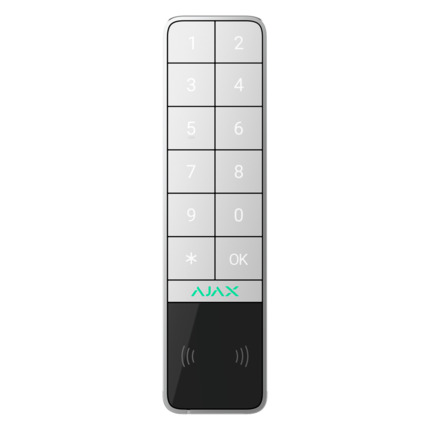 Comprar AJAX AJ-KEYPADOUTDOOR-W Teclado para exterior IP66/IK08 con lector RFID - Armado/desarmado total o por grupos - Autenticación: códigos, lector RFID o Bluetooth - Indicación sonora y LED - Control de los escenarios de automatización - Certificado
