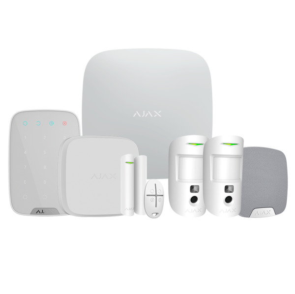 AJAX AJ-KITAVANZADO-W Kit de alarma profesional - Certificado Grado 2 - Comunicación Ethernet / dual SIM 4G - Inalámbrico 868 MH