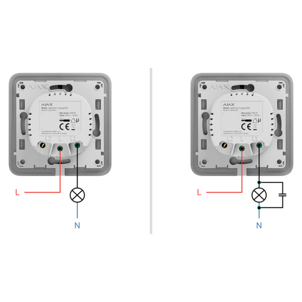 AJAX AJ-LIGHTCORE-1G-VERT Relé interruptor inteligente simple vertical - Inalámbrico 868 MHz Jeweller - Alcance de comunicación (9)