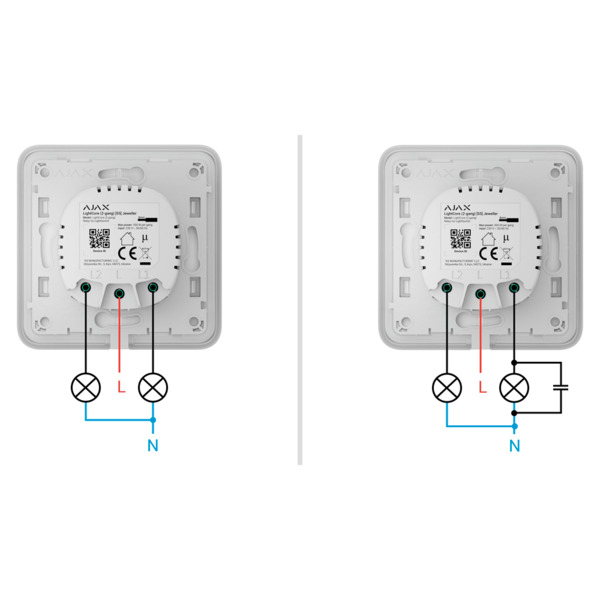 AJAX AJ-LIGHTCORE-2G-VERT Relé para interruptor inteligente doble vertical - Inalámbrico 868 MHz Jeweller - Alcance de comunicac (9)
