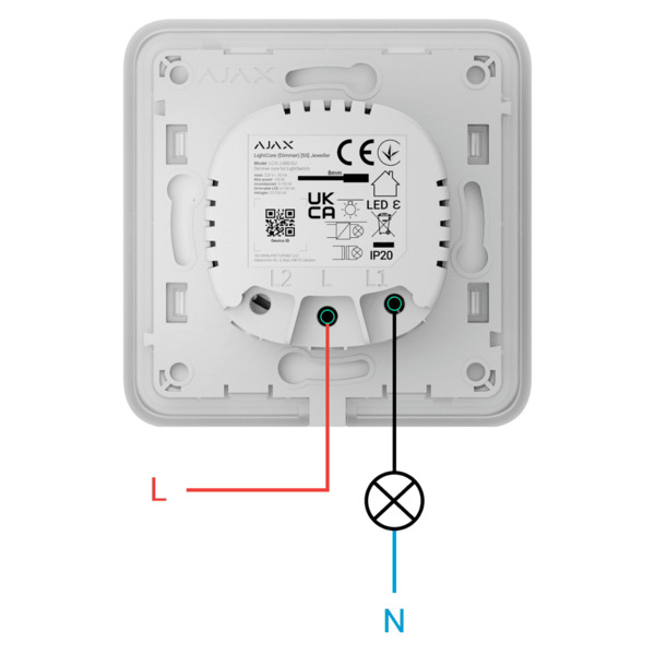 AJAX AJ-LIGHTCORE-DIMMER-VERT Relé interruptor de luz inteligente regulable - Inalámbrico 868 MHz Jeweller - Alcance de comunica (3)