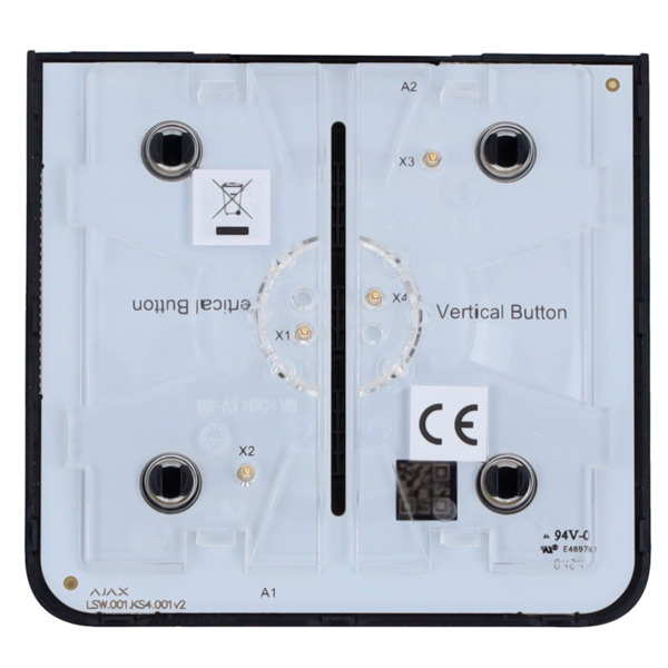 AJAX AJ-SIDEBUTTON-1G2W-B-VERT Panel táctil para un interruptor de luz vertical - Compatibilidad AJ-LIGHTCORE-1G-VERT / -2W-VERT (5)