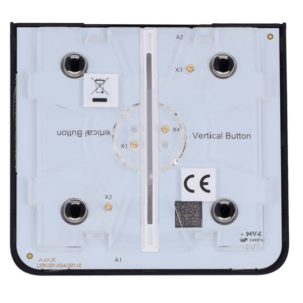 AJAX AJ-SIDEBUTTON-2G-B-VERT Panel táctil para interruptor de luz doble - Compatible con AJ-LIGHTCORE-2G-VERT - Retroiluminación (5)