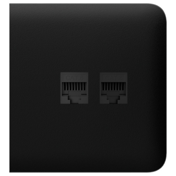 AJAX AJ-SIDECOVER-LAN-B Tapa lateral para enchufe Ethernet - Compatible con AJ-OUTLETCORE-LAN-W - Requiere marco AJ-FRAME - Colo