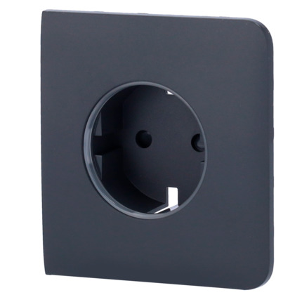 Comprar AJAX AJ-SIDECOVER-SMART-GRA Tapa lateral para enchufe inteligente tipo F - Compatible con AJ-OUTLETCORE-SMART - Indicador LED sobre estado del enchufe y consumo - Botón táctil para control manual - Retroalimentación LED - Color grafito