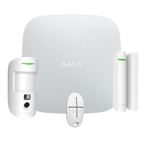 AJAX AJ-STARTERKIT-CAM-4G-W Kit de alarma profesional - Certificado Grado 2 - Comunicación Ethernet y dual SIM 4G (LTE) - Inalám