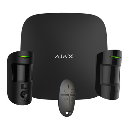 Comprar AJAX AJ-STARTERKIT-CAM-MP-B Kit de alarma profesional - Certificado Grado 2 - Comunicación Ethernet y dual SIM GPRS - Inalámbrico 868 MHz Jeweller y Wings - Ajax Hub 2, 1 PIRCAM - 1 detector PIR y 1 mando