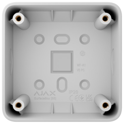 Comprar AJAX AJ-SURFACEBOX-W Caja de montaje para un dispositivo - Uso interiores - Compatible con AJ-SOLOBUTTON o AJ-SOLOCOVER - Factor de forma europeo 55 - Colo blanco
