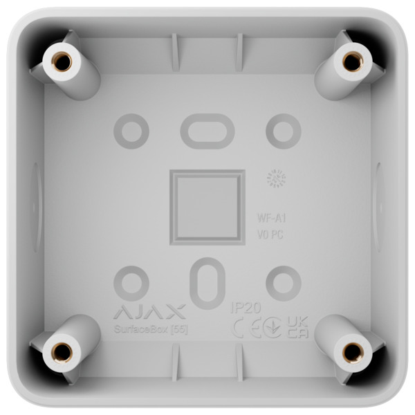 AJAX AJ-SURFACEBOX-W Caja de montaje para un dispositivo - Uso interiores - Compatible con AJ-SOLOBUTTON o AJ-SOLOCOVER - Factor