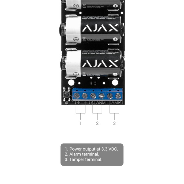 AJAX AJ-TRANSMITTER Transmisor vía radio - Inalámbrico 868 MHz Jeweller - Entrada cableada de alarma y tamper - Tamper anti-aper (7)