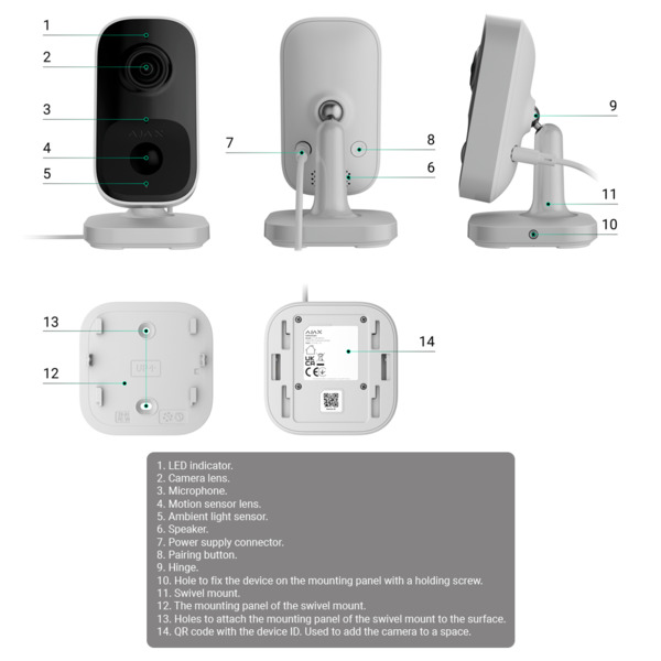 AJAXCCTV AJ-INDOORCAM-4-W Cámara Cube IP 4 Mp - Detección de objetos por IA - IR 8 m / Detección PIR hasta 4 m - Audio bidirecci (5)