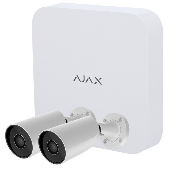 AJAXCCTV AJ-NVRKIT108-2XBULLET-W Kit de videovigilancia Ajax - Grabador Ajax de 8 canales - 2 cámaras bullet de 5 Mpx Ajax - I
