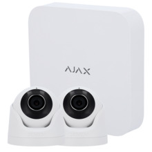 AJAXCCTV AJ-NVRKIT108-2XTURRET-W Kit de videovigilancia Ajax - Grabador Ajax de 8 canales   - 2 cámaras turret de 5 Mpx Ajax - I