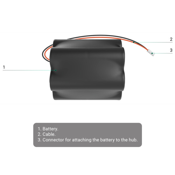 AJAXVIVIENDAVACíA AJ-INTERNALBATTERY-NB-72V95AH Batería interna no recargable - Conector para conectar a Hub BP incorporado  - H (1)