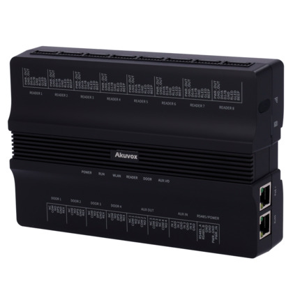 Comprar AKUVOX AK-A095 Controladora de acceso PoE - Tarjeta y PIN - 100.000 usuarios | 200.000 registros - 8 lectores por Wiegand | 8 lectores por OSDP - Relé para 4 puertas | WiFi y LTE - Conexión a través de Cloud | Salidas 12V