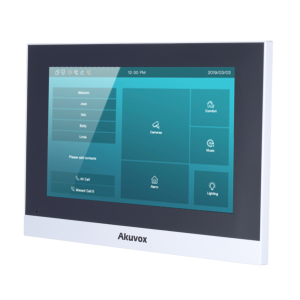 AKUVOX AK-C313W-2 Monitor Linux para Videoportero - Pantalla TFT de 7" - Audio bidireccional Crystal Clear - 2 hilos, WiFi,
