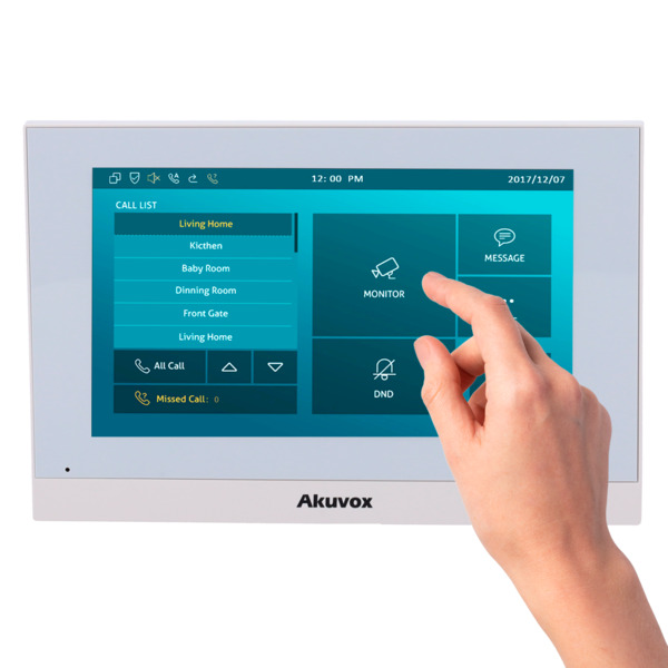 AKUVOX AK-C313W-LP-2-WHITE Monitor Linux para videoportero - Pantalla TFT de 7" - Audio bidireccional Crystal Clear - 2 hil (1)