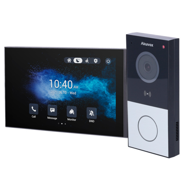 AKUVOX AK-KIT03-IP Kit de videoportero en superficie Linux - IP & WiFi | Placa y monitor - Audio bidireccional Crystal Clear