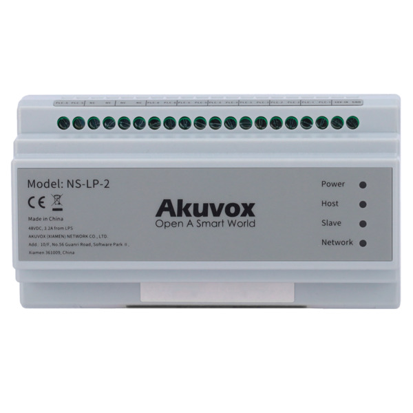 AKUVOX AK-NS-LP-2 Distribuidor para edificios 2 hilos LP - 6 grupos de 2 hilos LP - TCP/IP con RJ45 - Alimenta dispositivos de 2 (1)