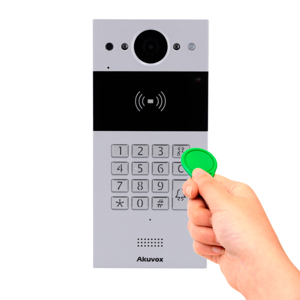AKUVOX AK-R20K Videoportero IP en superficie - Cámara 2 Mpx | Audio bidireccional - Apertura con tarjeta EM/MF, NFC y PIN | 2 re (1)