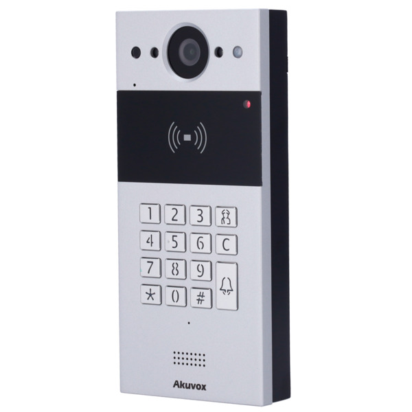 AKUVOX AK-R20K Videoportero IP en superficie - Cámara 2 Mpx | Audio bidireccional - Apertura con tarjeta EM/MF, NFC y PIN | 2 re