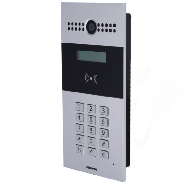 AKUVOX AK-R27A Videoportero IP - Cámara 2 Mpx | Audio bidireccional - Apertura con tarjeta EM/MF y PIN | 3 relés - Apartamentos