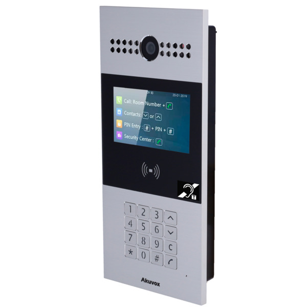 AKUVOX AK-R28A-BIM Videoportero IP - Cámara 2 Mpx | Audio bidireccional y BIM - Apertura con tarjeta EM/MF y PIN | 3 relés - Apa