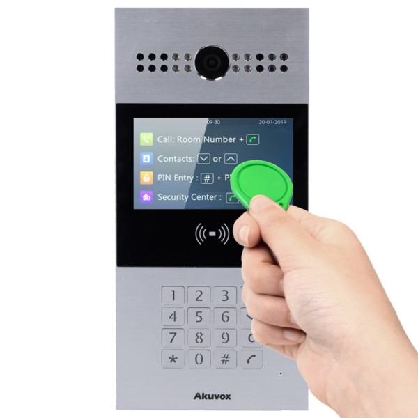 AKUVOX AK-R28A Videoportero IP - Cámara 2 Mpx | Audio bidireccional - Apertura con tarjeta EM/MF y PIN | 3 relés - Apartamentos (5)