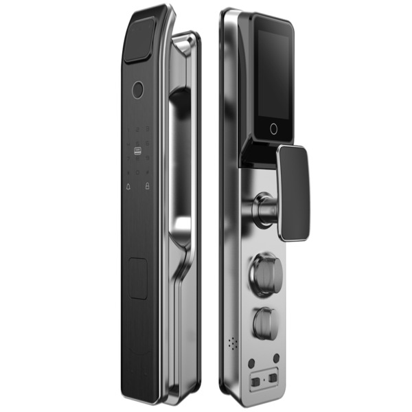 AKUVOX AK-SL50 Cerradura inteligente con videoportero - Huella, tarjeta y PIN - 50 usuarios | WiFi - Cámara 2 Mpx y pantalla 4&q