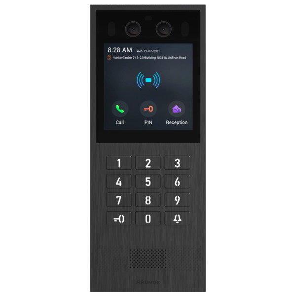 AKUVOX AK-X912K Videoportero IP antivandálico IK08 en superficie - Doble cámara 2 Mpx | Audio bidireccional - Facial, tarjeta, P