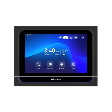 Comprar Akuvox AKUVOX-14 X933S Monitor Akuvox. SO Android 9.0. Protocolo SIP 2.0. Pantalla táctil capacitiva de 7"". Resolución 1280x800. Audio bidireccional. 8 entradas de canal y 2 relés integrados. Soporte RS485. No apto para exterior