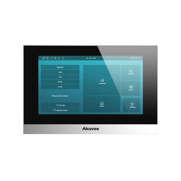 Akuvox AKUVOX-33 C313W-2 Monitor WIFI a dos hilos Akuvox. Protocolo SIP 2.0. Pantalla táctil capacitiva de 7"". Resolución 800x4