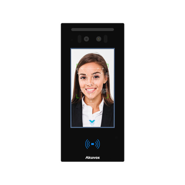Akuvox AKUVOX-5 E16C Terminal biométrico Akuvox. Pantalla táctil de 5" (720x1280). Cámara dual de 2MP con WDR. Lector de tarjeta