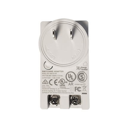 Comprar Alarm.com ALARM-20 ADC-VDBA-PSU-DC Kit adaptador DC de pared para videotimbre Alarm.com. Fuente de alimentación de 16V CC, 1,25A (20W). Diseñado para alimentar el videotimbre en caso de que no se use un circuito existente. El suministro se puede