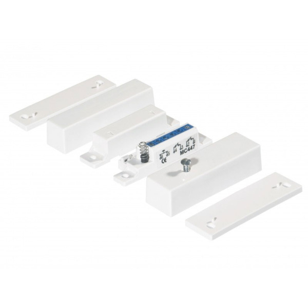 Alarmtech DEM-1023 MC 447 Contacto magnético universal de superficie. Doble función NC. Incluye espaciadores. EN-50131-2-6 Grado