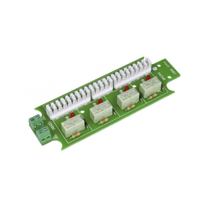 Comprar Alarmtech DEM-975 3067.01 Bloque con 4 relés 12V CC. Diodo conectado en paralelo con bobina. 1 interruptor conmutador por relé. Conexión por clema por inserción
