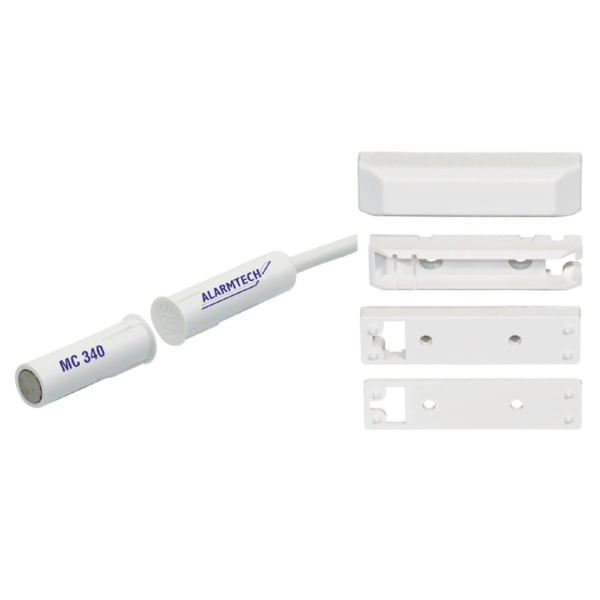 Alarmtech MC340-S3 Contacto magnético. G2. NC. 4 hilos. Plástico. IP 67. Inst. emp/sup. Incluye adaptadores