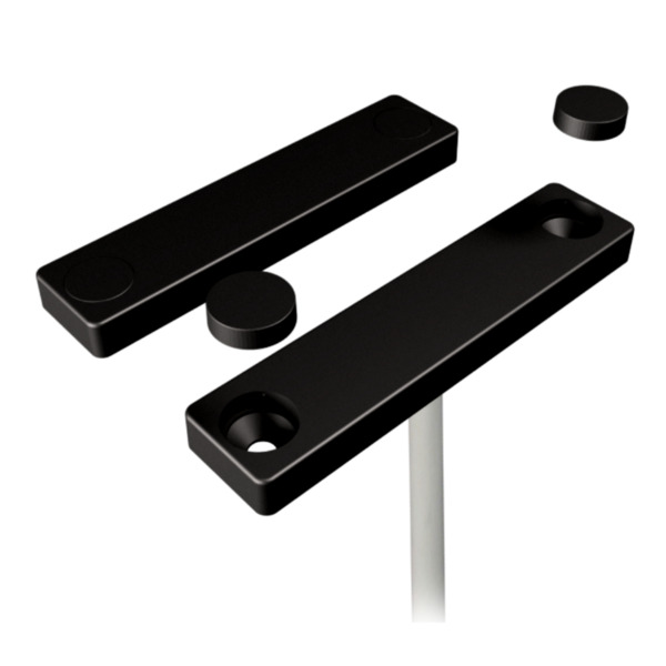 Alarmtech MC740-PE-BL Contacto magnético, NC, 2 m de cable, tornillos incluidos, cubierta de plastico en color negro y con cable