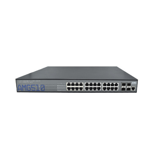 AMG AMG510-24GAT-4XS-P46 Switch Comercial L2+, 24x Gb PoE+ (Max 460W Max), 4x 100M/1/2.5/10GSFP, 1U rack 19", 230Vac.