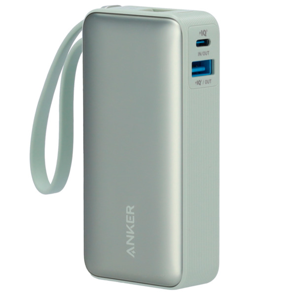 ANKER ANK-1259-G Anker Power Bank con pantalla LCD - Capacidad 10000mAh | Color verde - Entradas cable integrado, Puerto USB-C - (1)