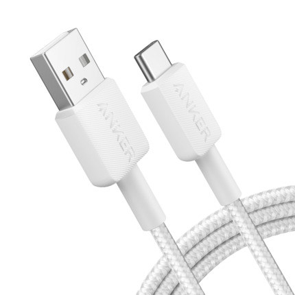 Comprar ANKER ANK-322-USBA-USBC-180-W Anker - Cable USB2.0  - USB-A a USB-C - Cable de nylon trenzado - Longitud 1.8m - Carga rápida hasta 15W | Color blanco