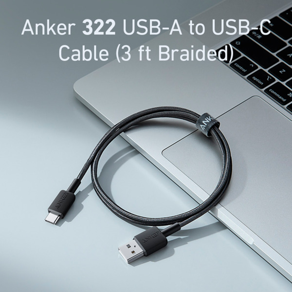 ANKER ANK-322-USBA-USBC-90-B Anker - Cable USB2.0  - USB-A a USB-C - Cable de nylon trenzado - Longitud 0.9m - Carga rápida hast (1)