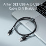 ANKER ANK-322-USBA-USBC-90-B Anker - Cable USB2.0  - USB-A a USB-C - Cable de nylon trenzado - Longitud 0.9m - Carga rápida hast (2)
